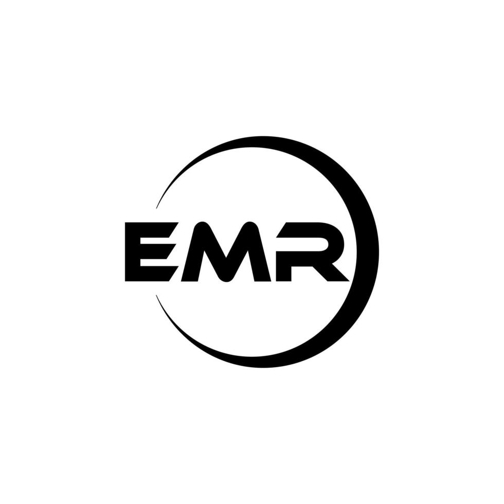 EMR-Brief-Logo-Design in Abbildung. Vektorlogo, Kalligrafie-Designs für Logo, Poster, Einladung usw. vektor