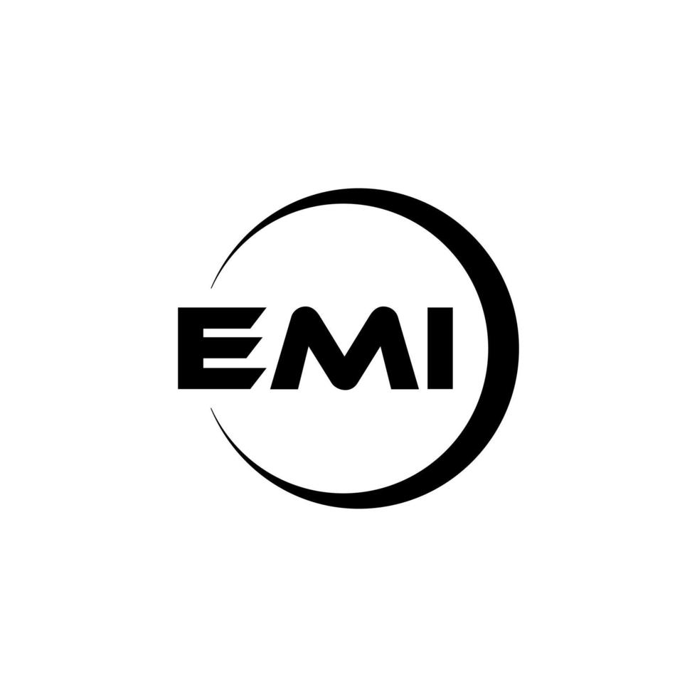 Emi-Brief-Logo-Design in Abbildung. Vektorlogo, Kalligrafie-Designs für Logo, Poster, Einladung usw. vektor