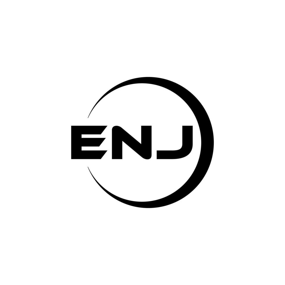 enj-brief-logo-design in der illustration. Vektorlogo, Kalligrafie-Designs für Logo, Poster, Einladung usw. vektor