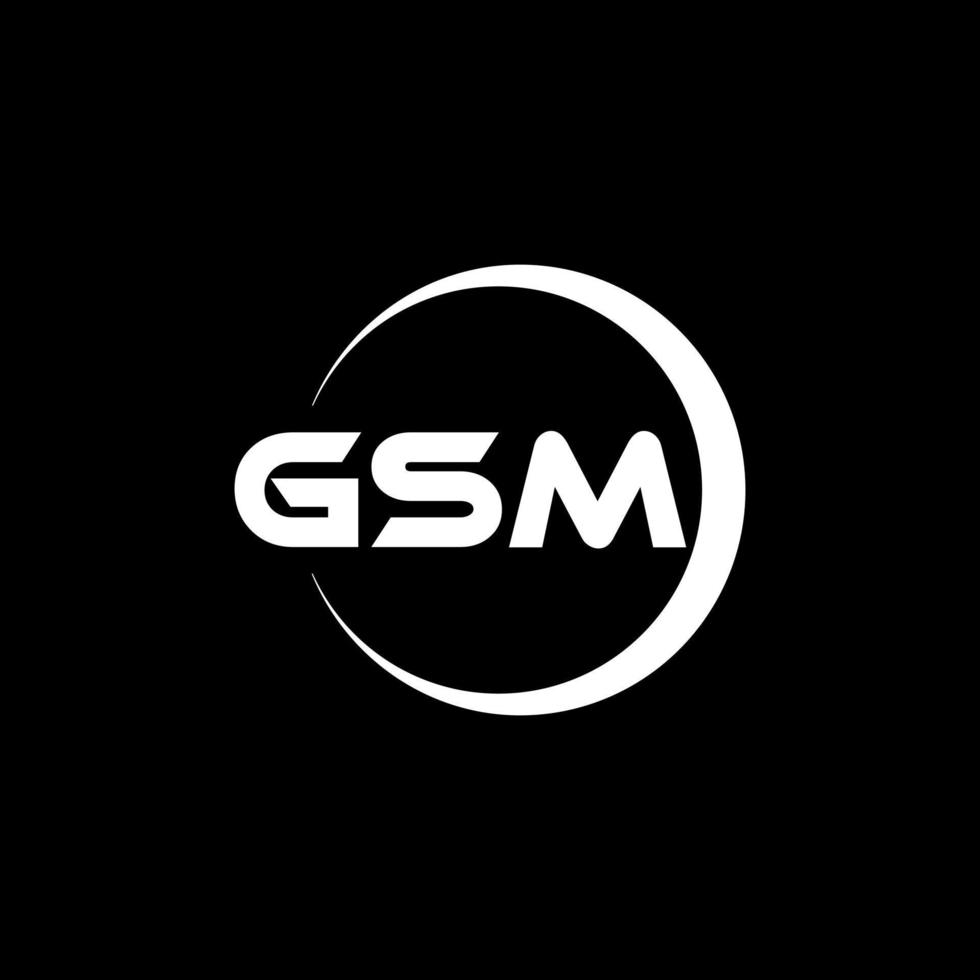 gsm brev logotyp design i illustration. vektor logotyp, kalligrafi mönster för logotyp, affisch, inbjudan, etc.