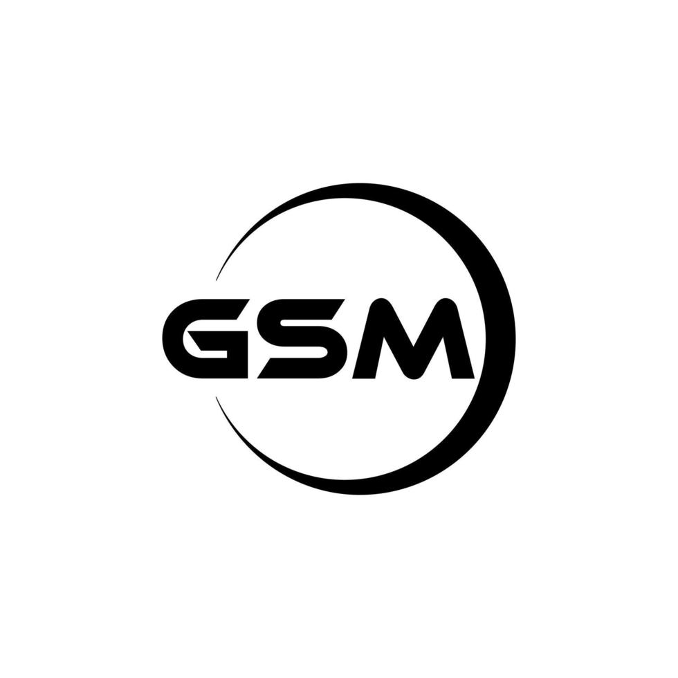 gsm brev logotyp design i illustration. vektor logotyp, kalligrafi mönster för logotyp, affisch, inbjudan, etc.