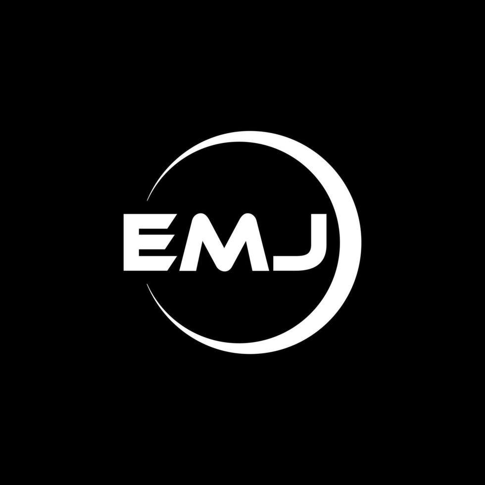 EMJ-Brief-Logo-Design in Abbildung. Vektorlogo, Kalligrafie-Designs für Logo, Poster, Einladung usw. vektor