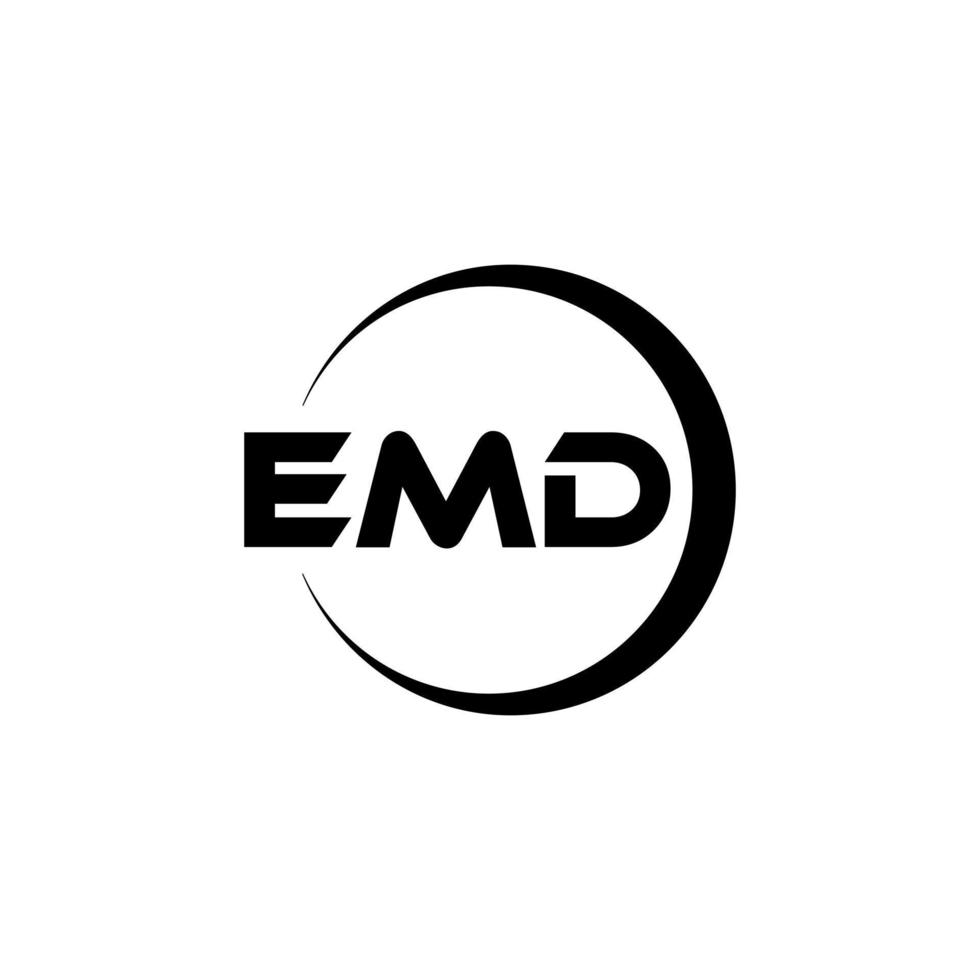 emd brev logotyp design i illustration. vektor logotyp, kalligrafi mönster för logotyp, affisch, inbjudan, etc.