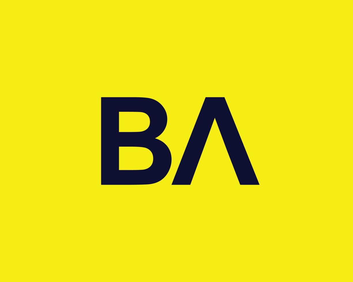 ba ab logotyp design vektor mall