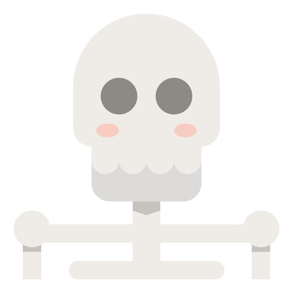 Skelettschädel Halloween-Geist-Horror-gruselige menschliche Clipart-Ikone vektor