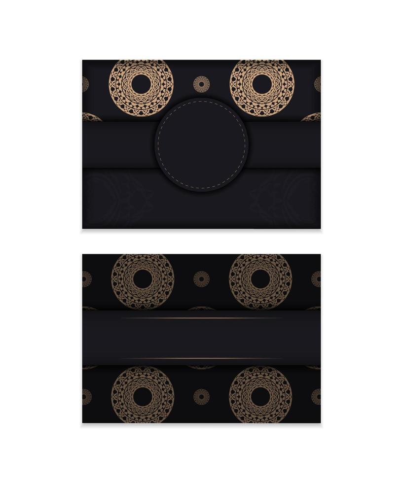 svart Färg broschyr med brun abstrakt mönster vektor