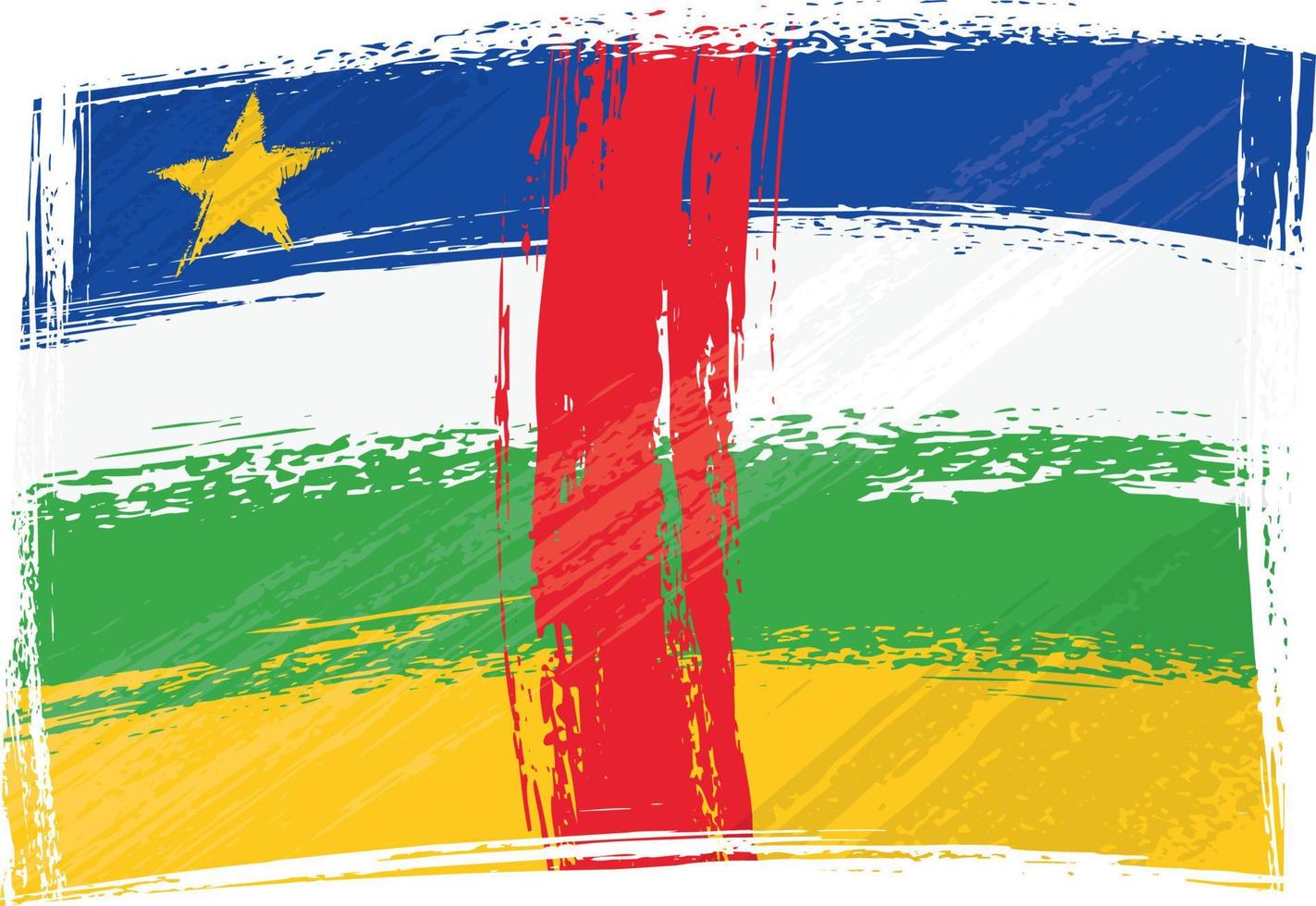 grunge central afrikansk republik flagga vektor