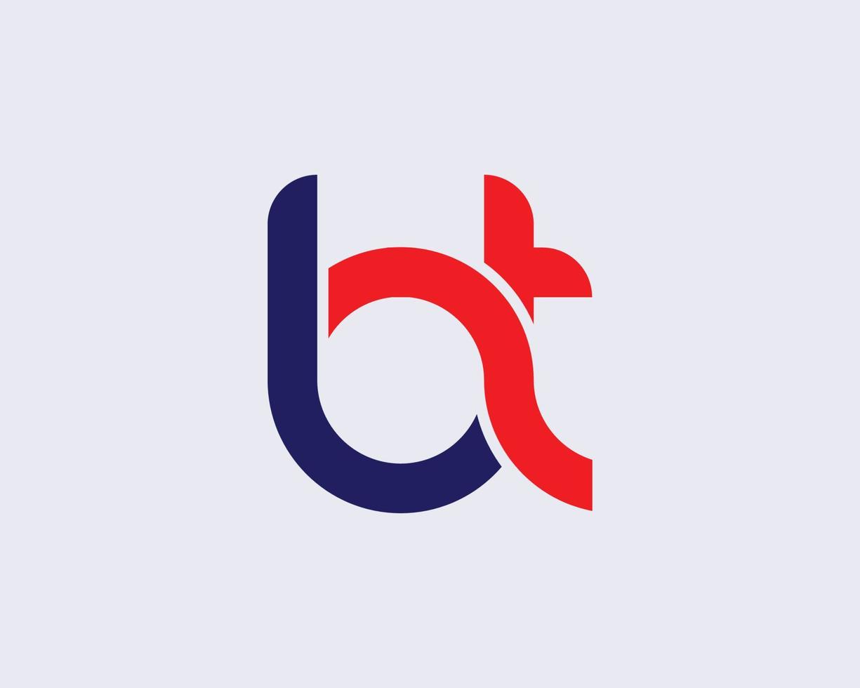 bt tb logotyp design vektor mall