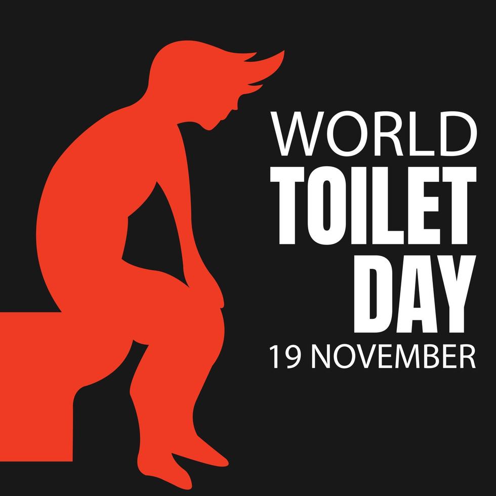 Illustrationsvektorgrafik der Silhouette eines Mannes, der in der Toilette sitzt, perfekt für internationalen Tag, Welttoilettentag, Feiern, Grußkarte usw. vektor