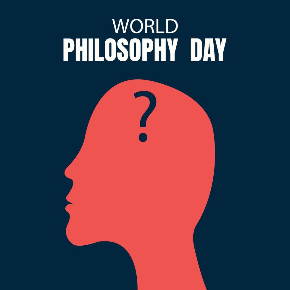 Illustrationsvektorgrafik des Fragezeichens im menschlichen Kopf, perfekt für internationalen Tag, Welttag der Philosophie, Feiern, Grußkarten usw. vektor