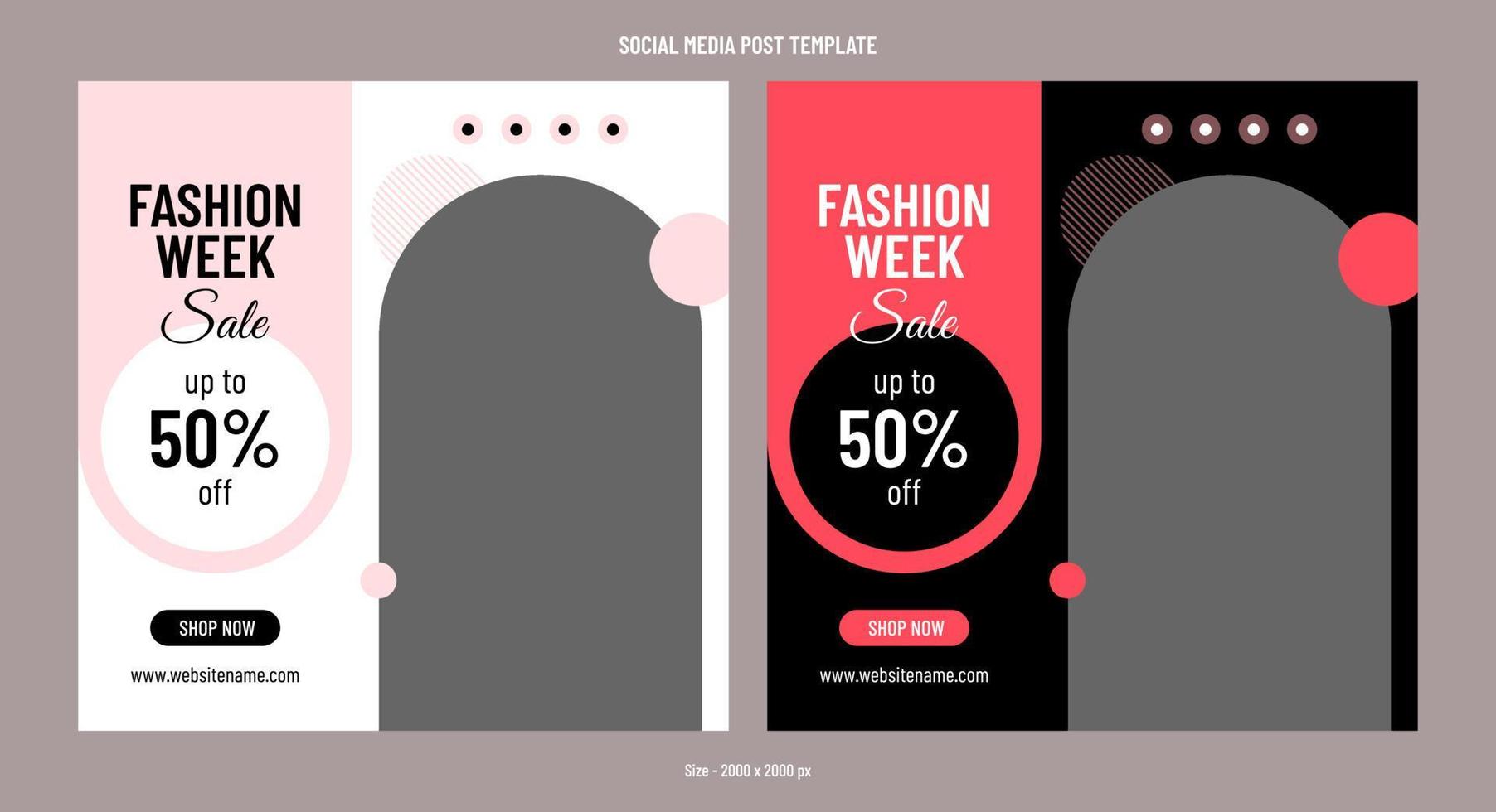 Social-Media-Banner-Vorlage für den Modewochenverkauf vektor