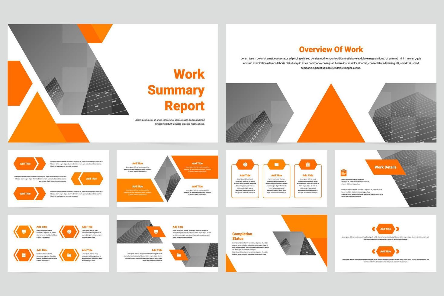 Präsentation des zusammenfassenden Berichts über die Geschäftsarbeit vektor