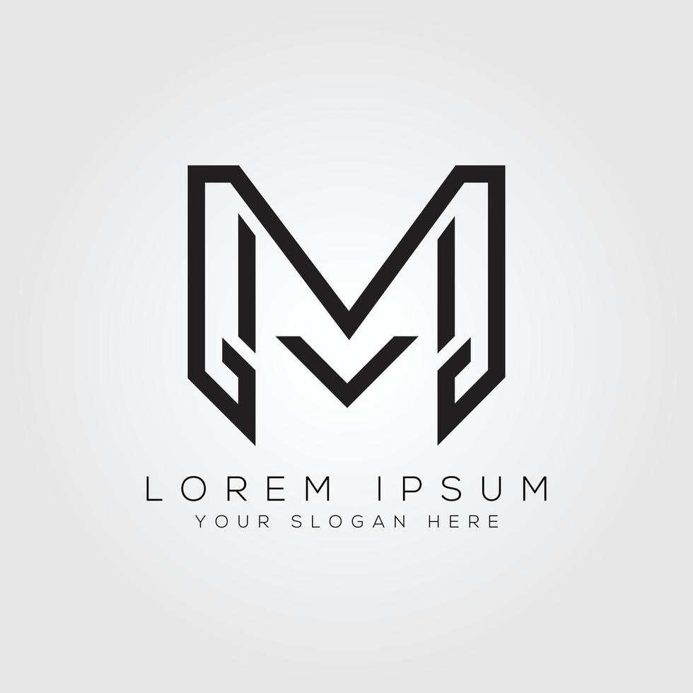 brev m logotyp ikon monogram design vektor mall element