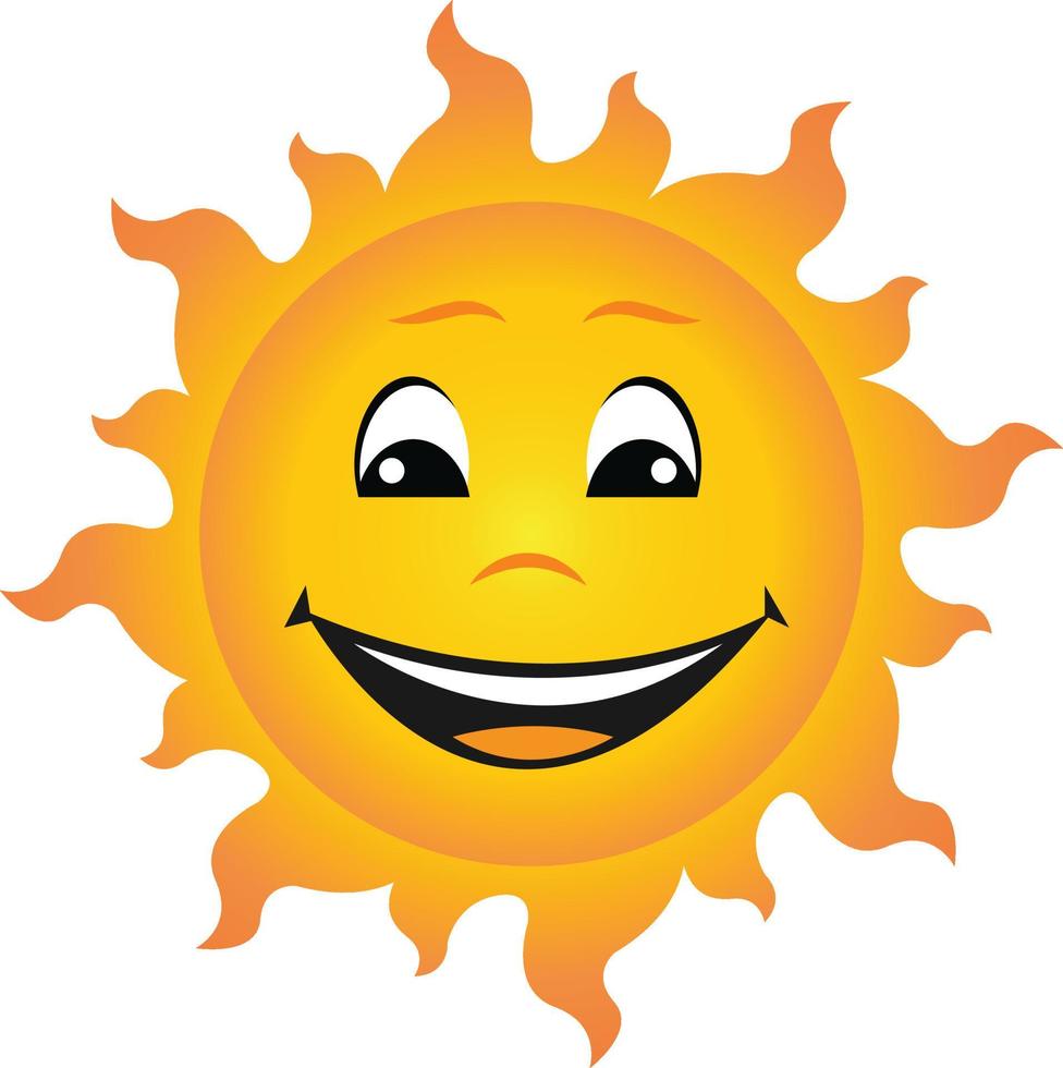 Vektor-Illustration lächelnde Sonne Symbol der lächelnden Cartoon-Sonne-Figur vektor