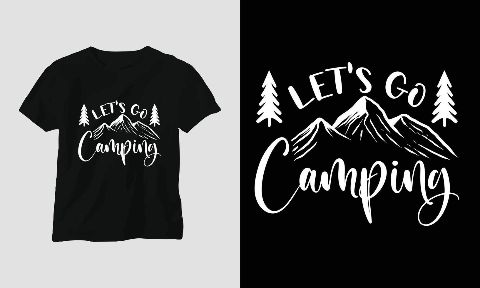 camping svg design med läger, tält, fjäll, gnissla, träd, band, vandring silhuett vektor