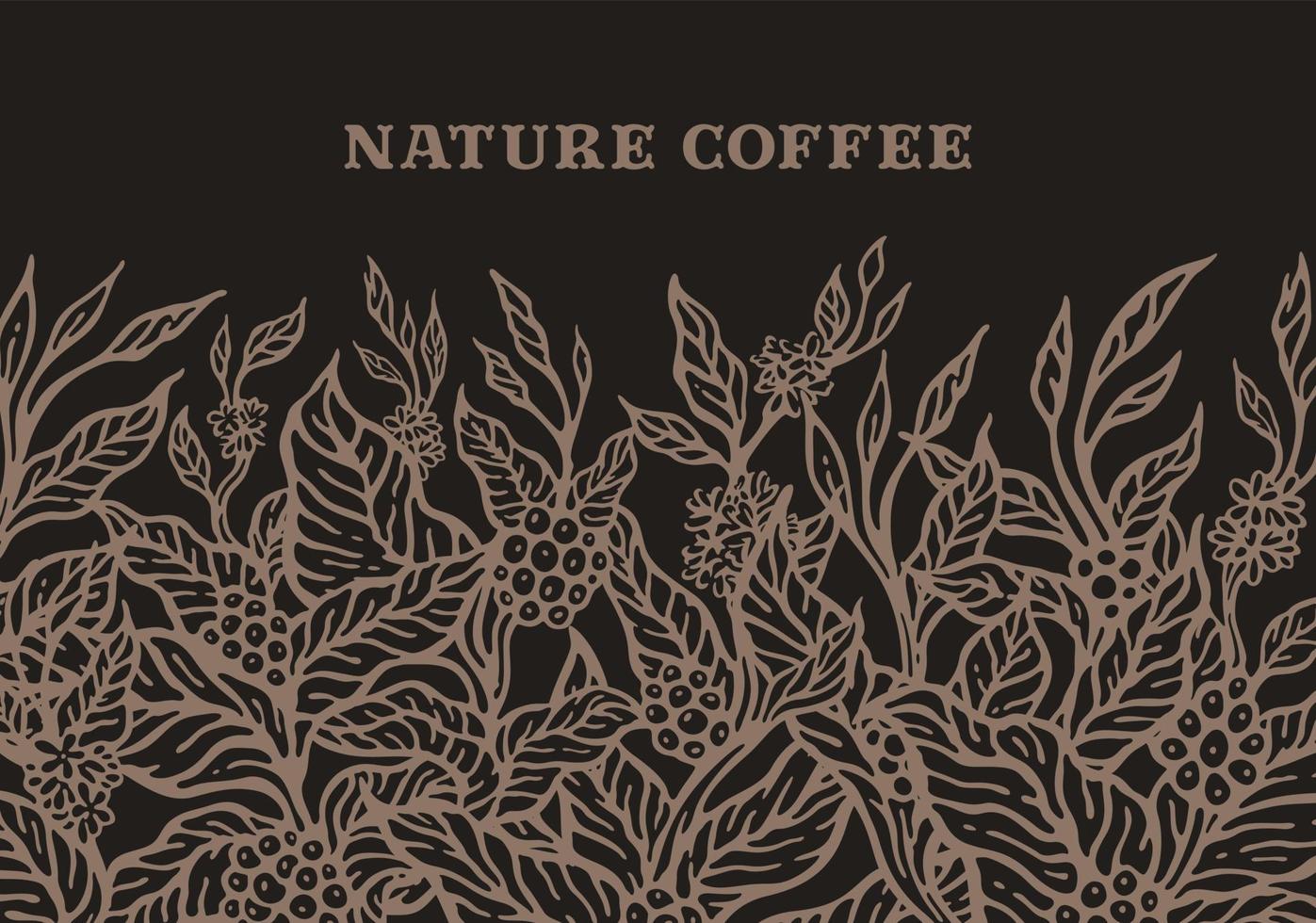 hand dragen natur illustration klotter botanisk växt prydnad tropisk skörda kaffe träd vektor