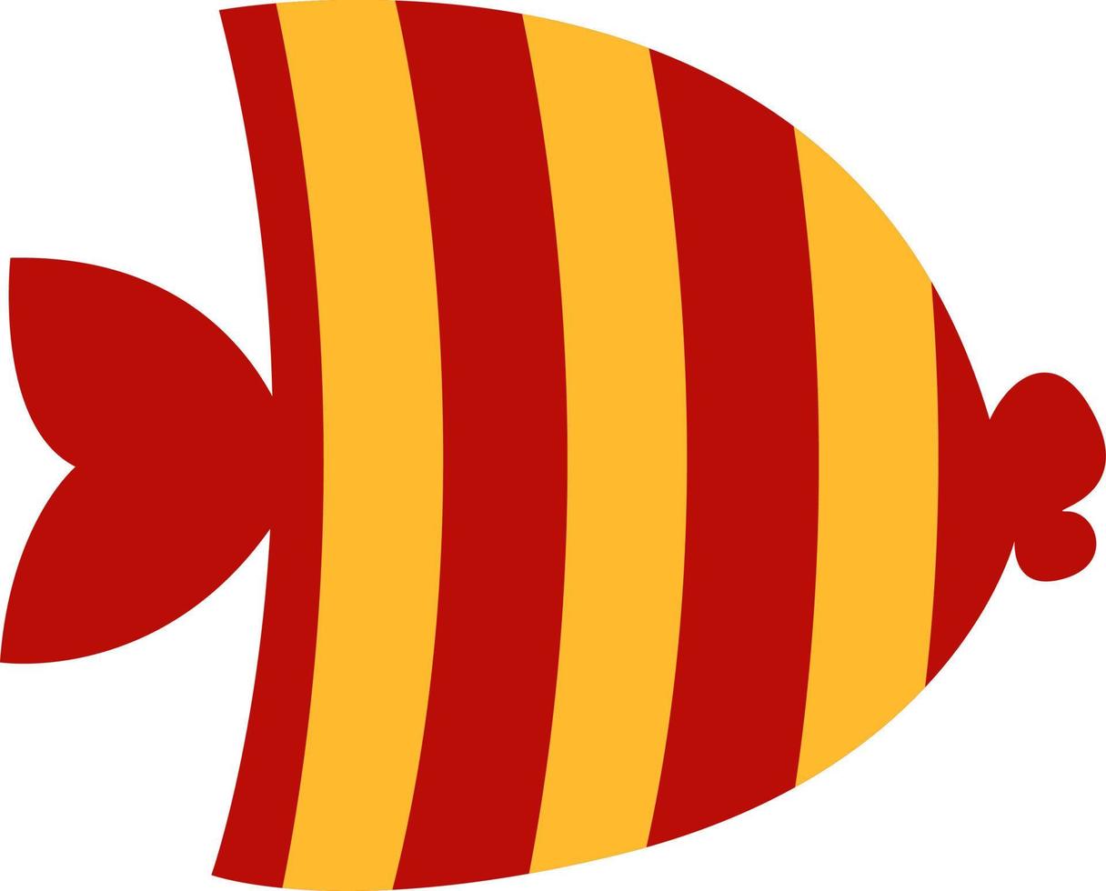 röd och gul fisk leksak, illustration, vektor på en vit bakgrund.