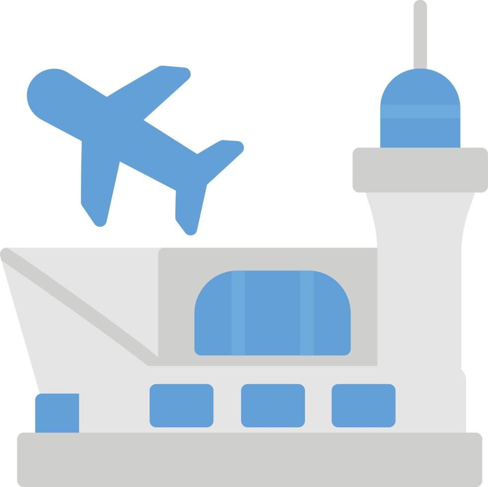 flygplats platt ikon vektor