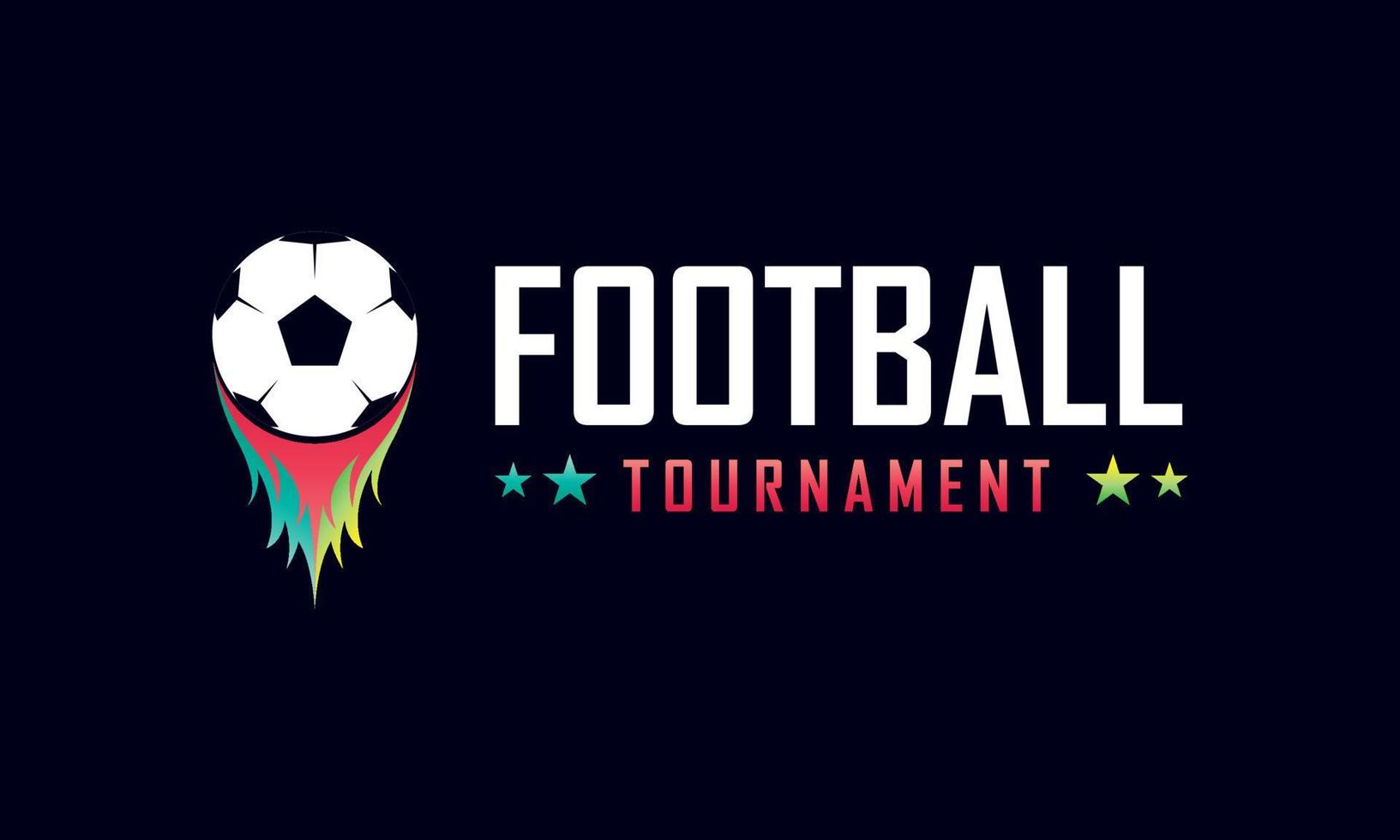 Fußball-Fußball-Logo-Vorlage. bunte Art des Vektoremblemdesigns auf dunklem Hintergrund. vektor