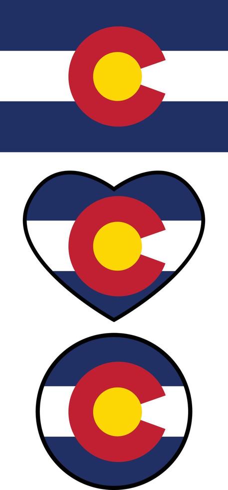 Colorado-Flagge auf weißem Hintergrund. Colorado Runde Kreis Flagge. co usa staat. flacher Stil. vektor