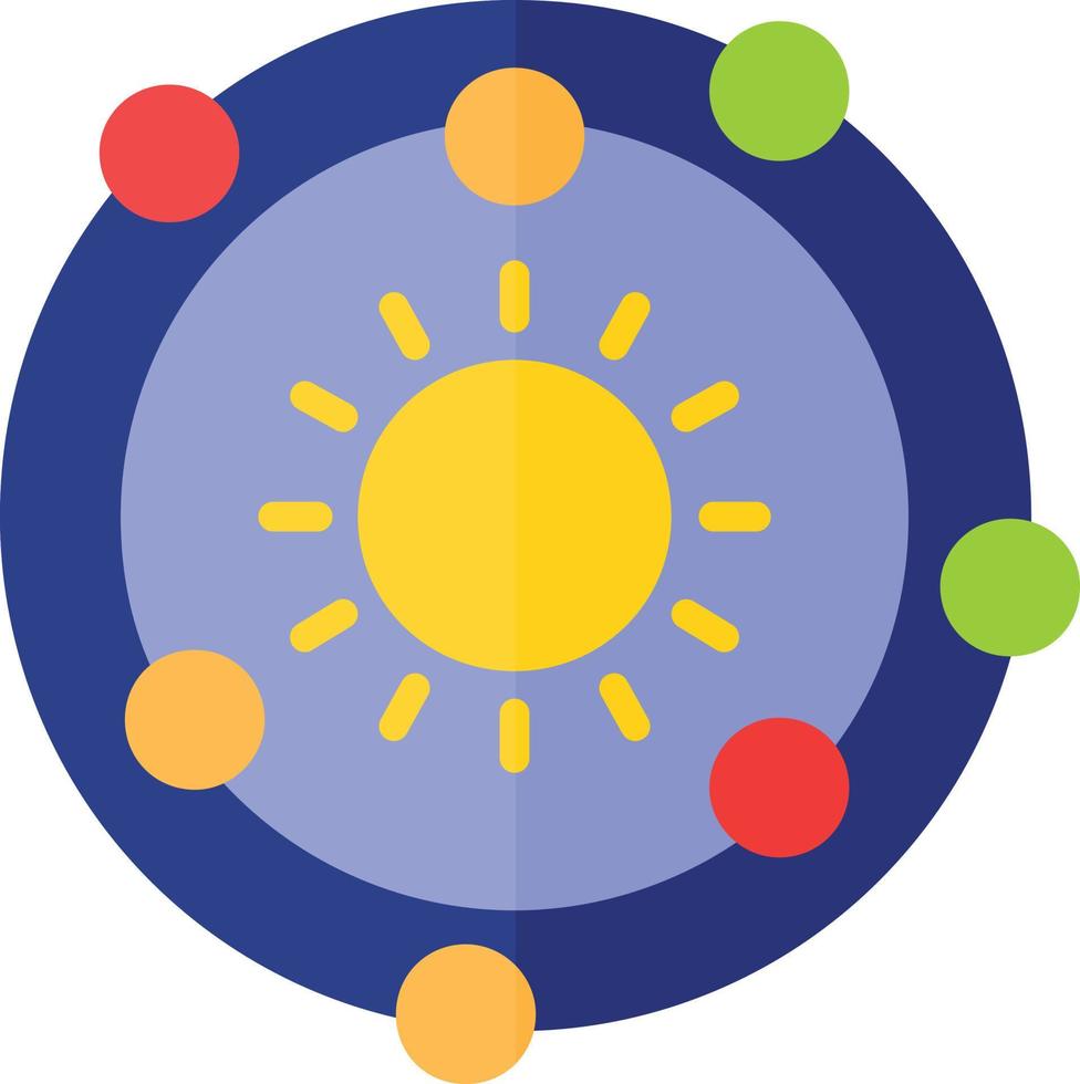 sol- systemet platt ikon vektor