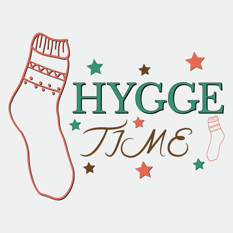 Hygge-Zeit-T-Shirt-Design vektor