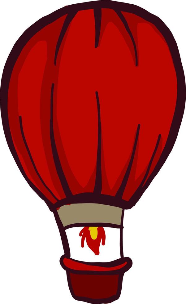 Roter Aerostat, Illustration, Vektor auf weißem Hintergrund