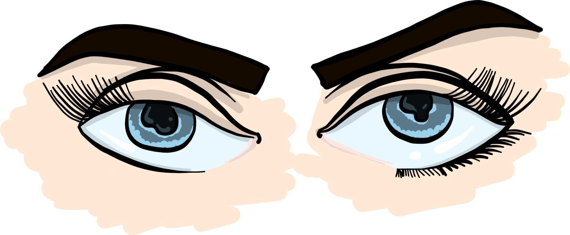 flicka med blå ögon , illustration, vektor på vit bakgrund