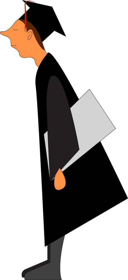 professor med gradering hatt, vektor eller Färg illustration.