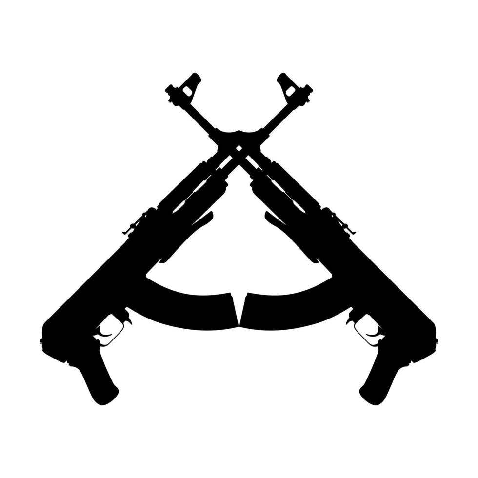 silhuett av de ak maskin pistol för piktogram eller grafisk design element. vektor illustration