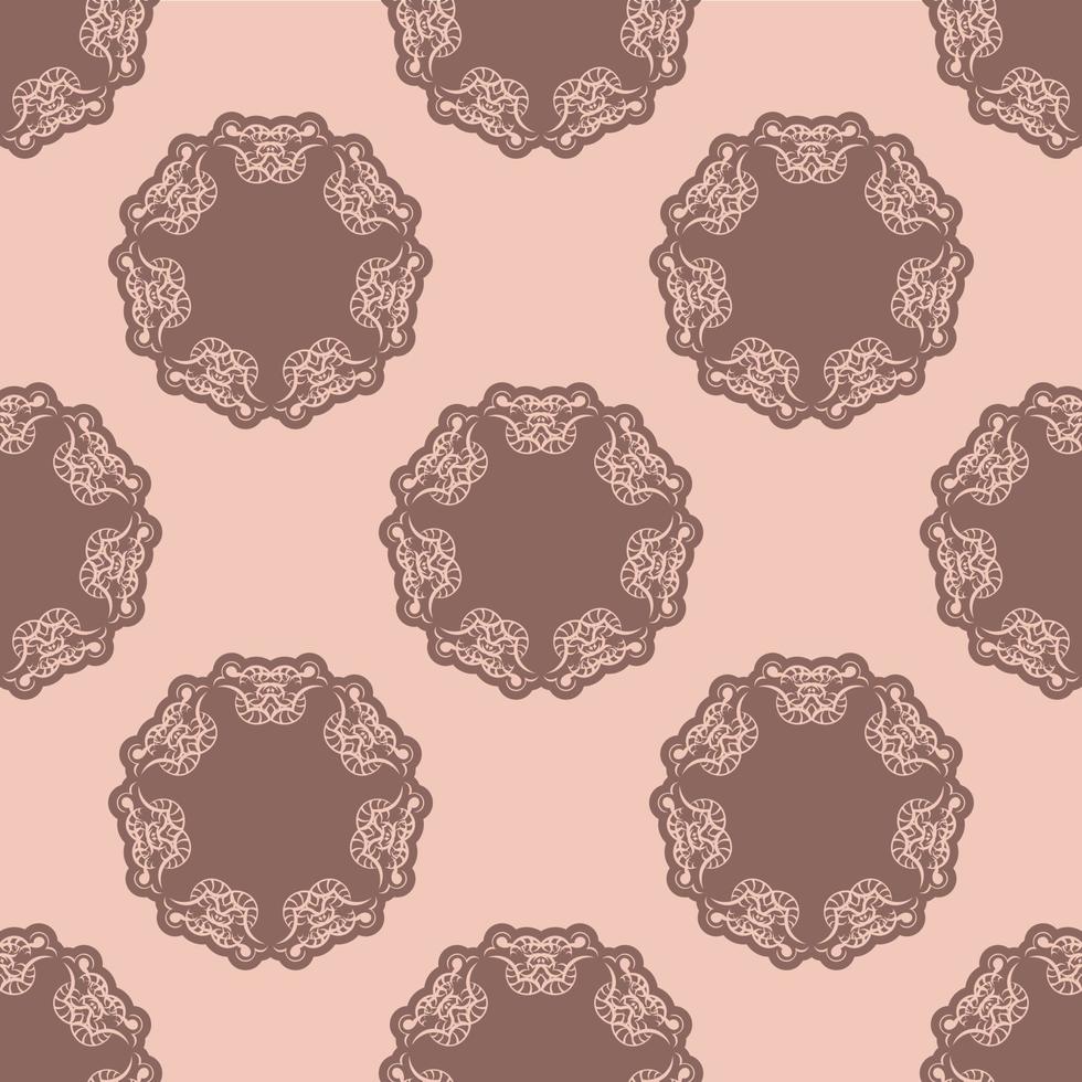 sömlös rosa mönster med årgång prydnad. vektor