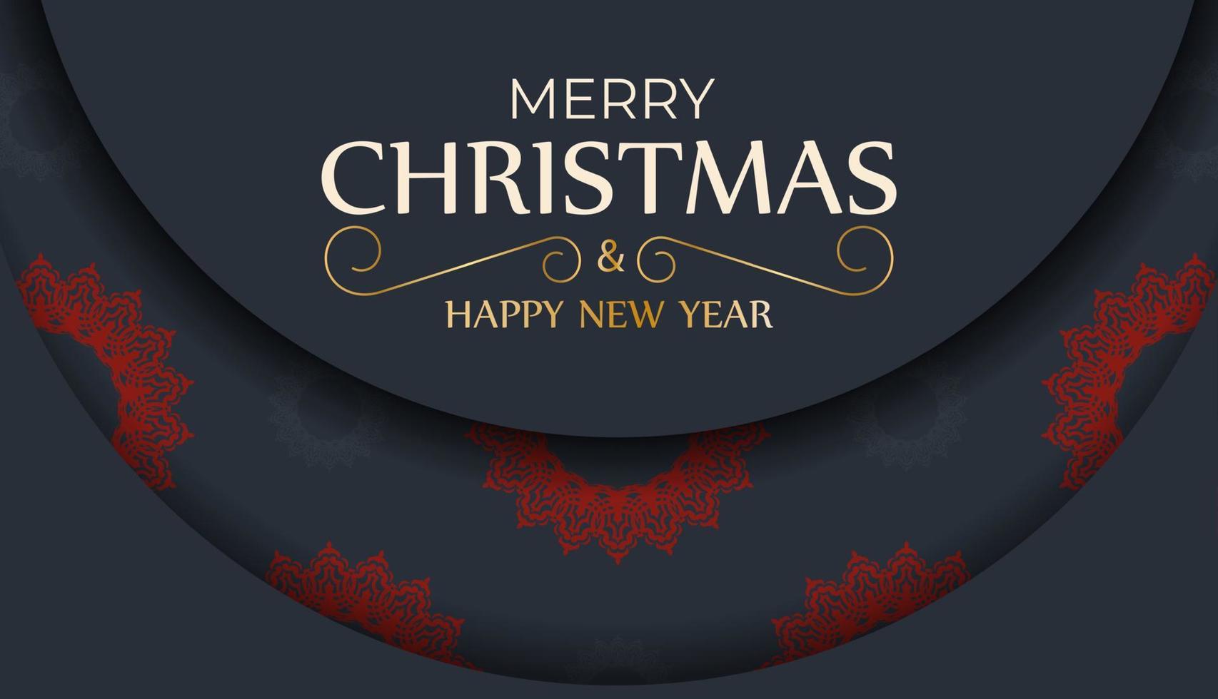 frohe weihnachten vorlage für druckbare designgrußkarte in grauer farbe mit winterverzierung. Kochposter frohes neues Jahr und rote Muster. vektor