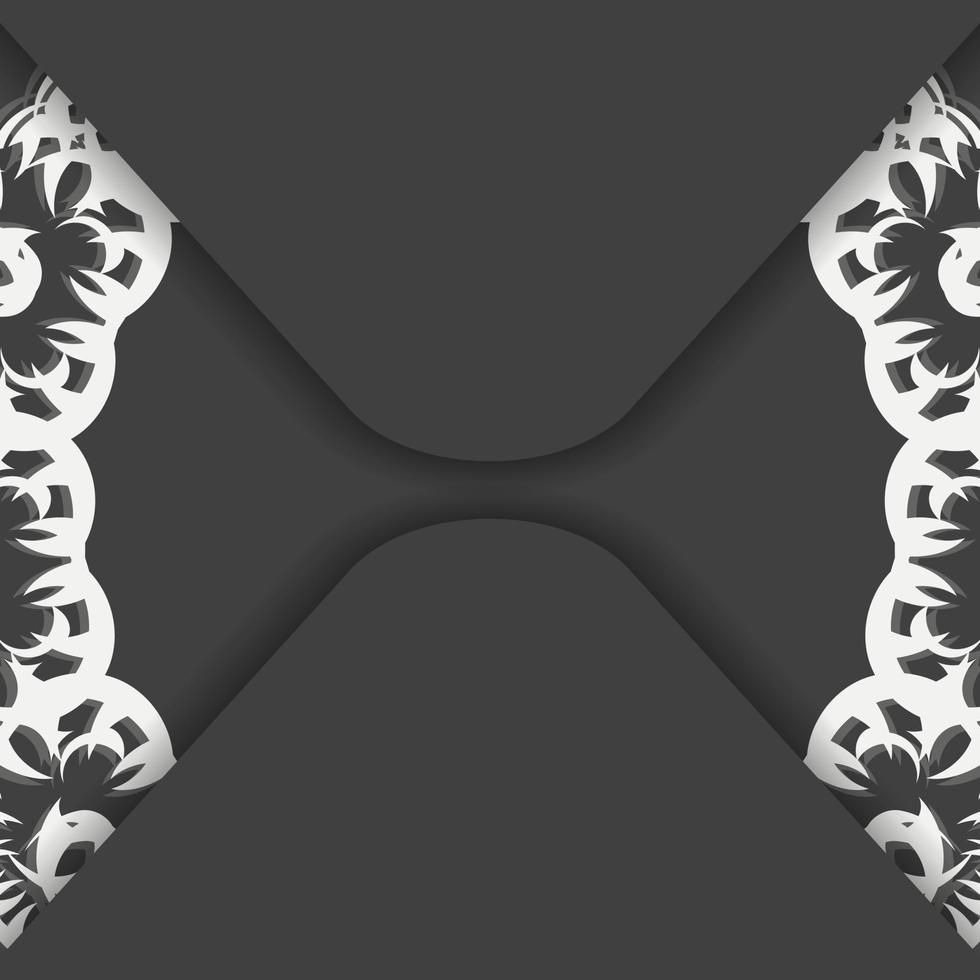 Schwarze Farbbroschüre mit abstraktem weißem Muster für Ihre Glückwünsche. vektor