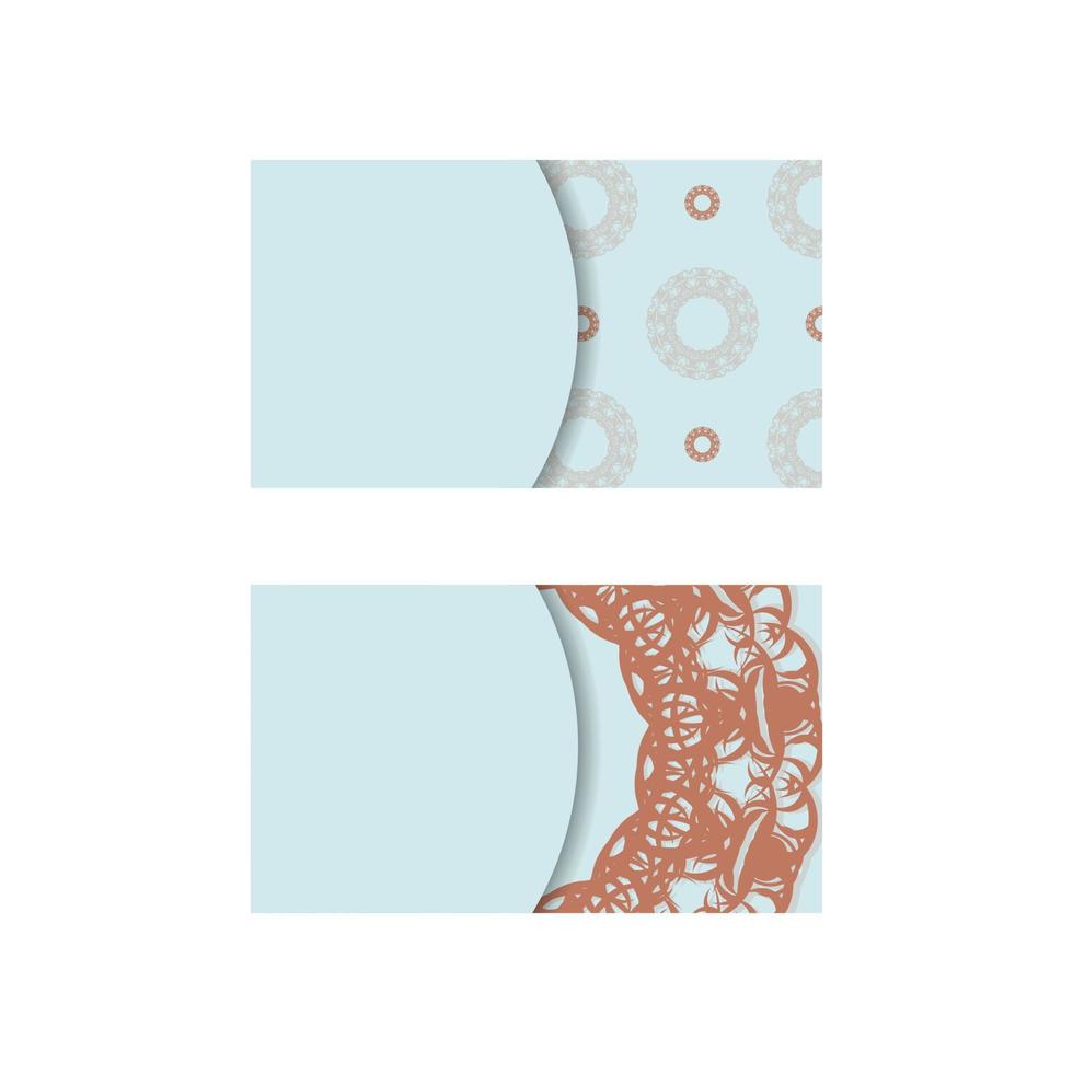 företag kort akvamarin Färg med mandala korall prydnad för din företag. vektor