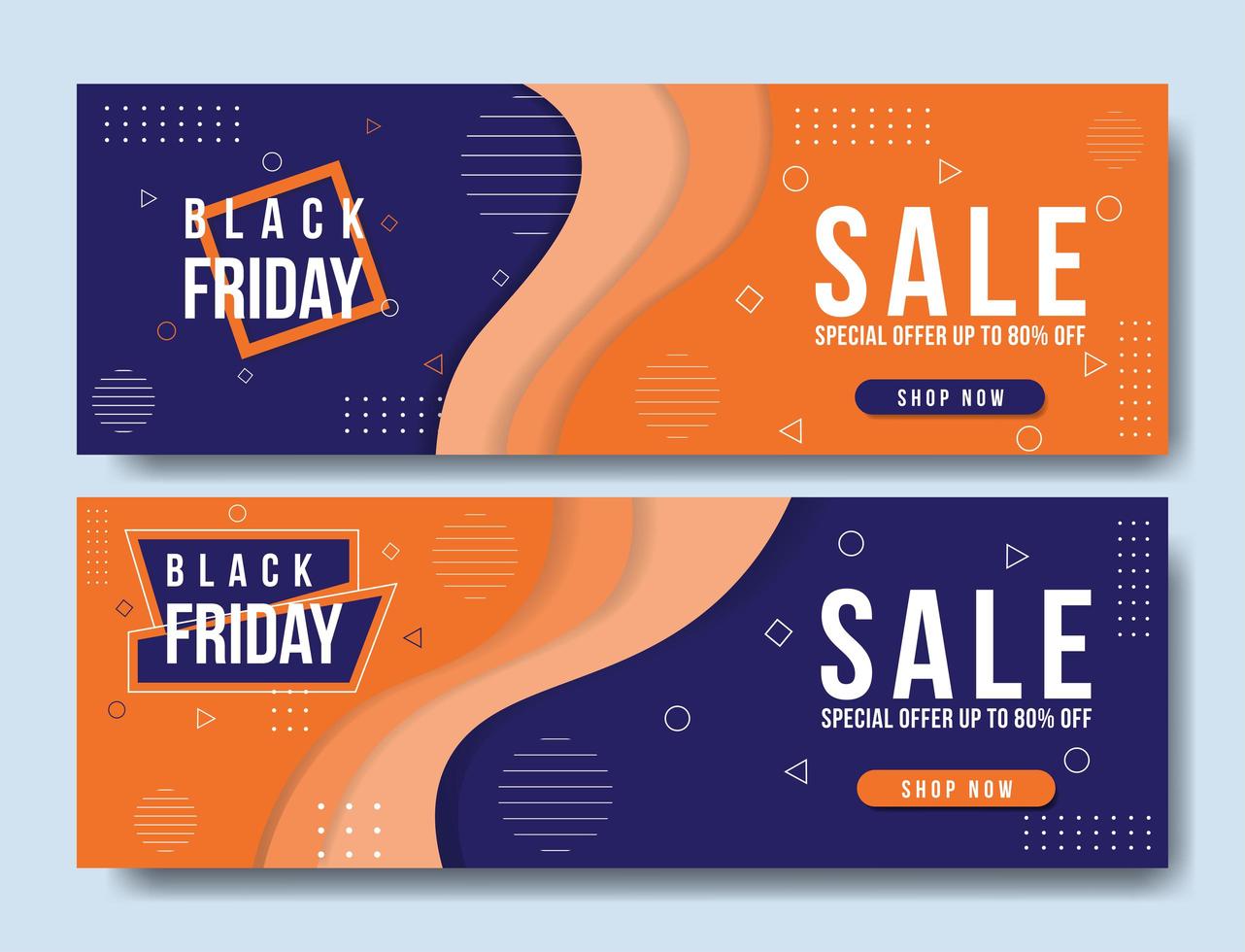 geometrische orange und lila schwarz Freitag Verkauf Banner vektor