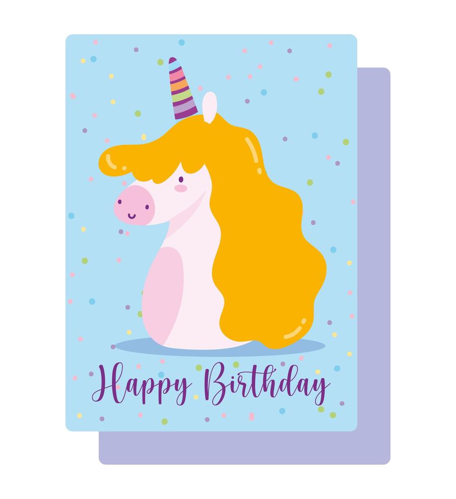 unicorn firande dekoration kort vektor