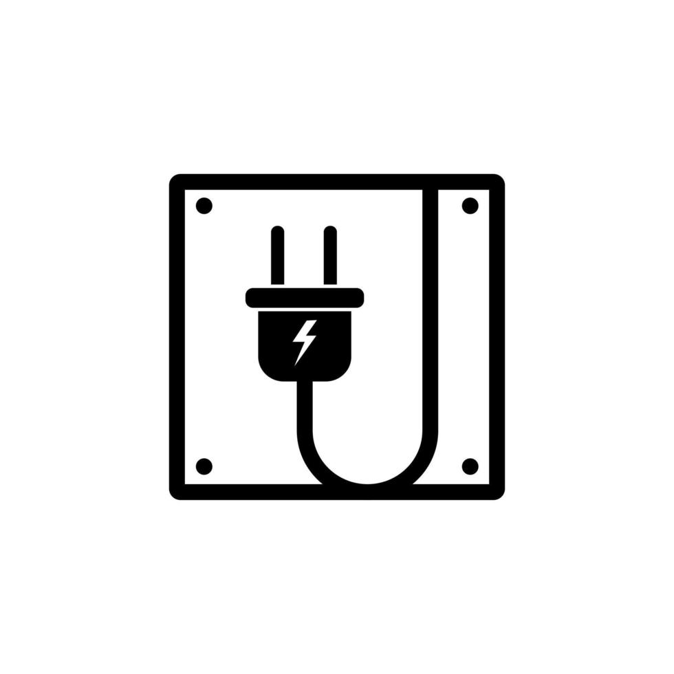 Rundstecker-Kabel-Vektor-Icon-Design im einfachen Stil. Folge 10 vektor