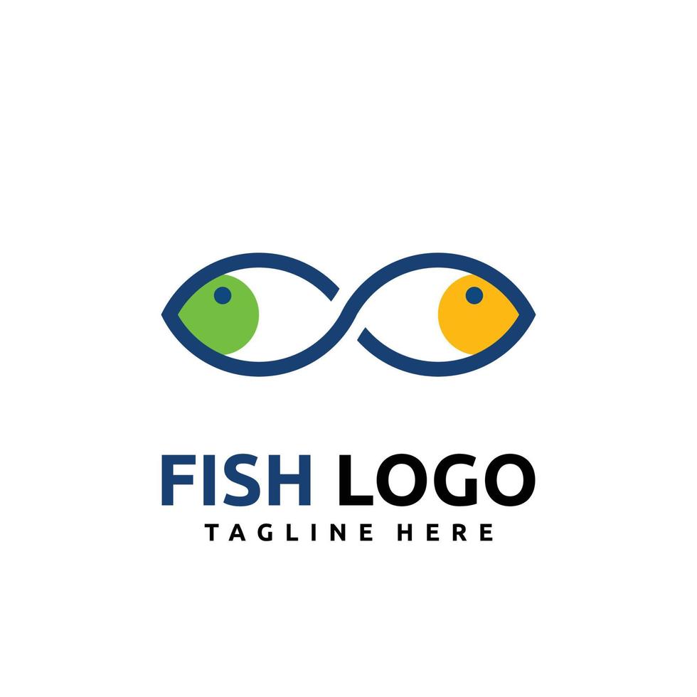 tvilling fisk logotyp design för färsk skaldjur eller företag företag logotyp vektor logotyp ikon märka emblem