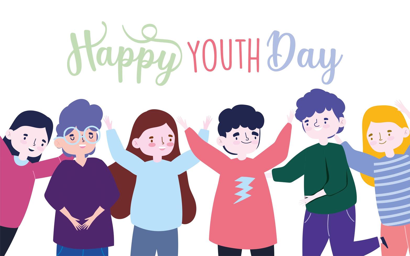 Jugendtagsfeierplakat mit Gruppe von Menschen vektor