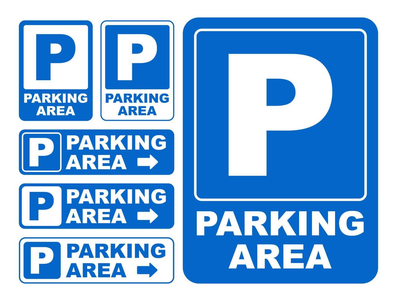 parkering område tecken symbol vektor uppsättning