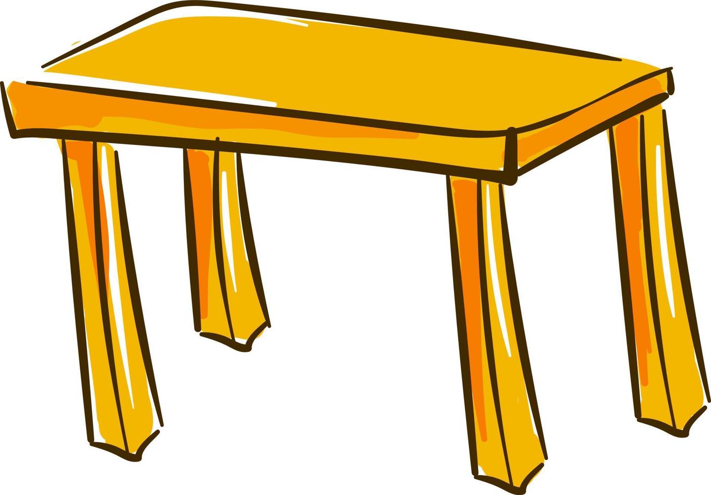 gul tabell, illustration, vektor på vit bakgrund.