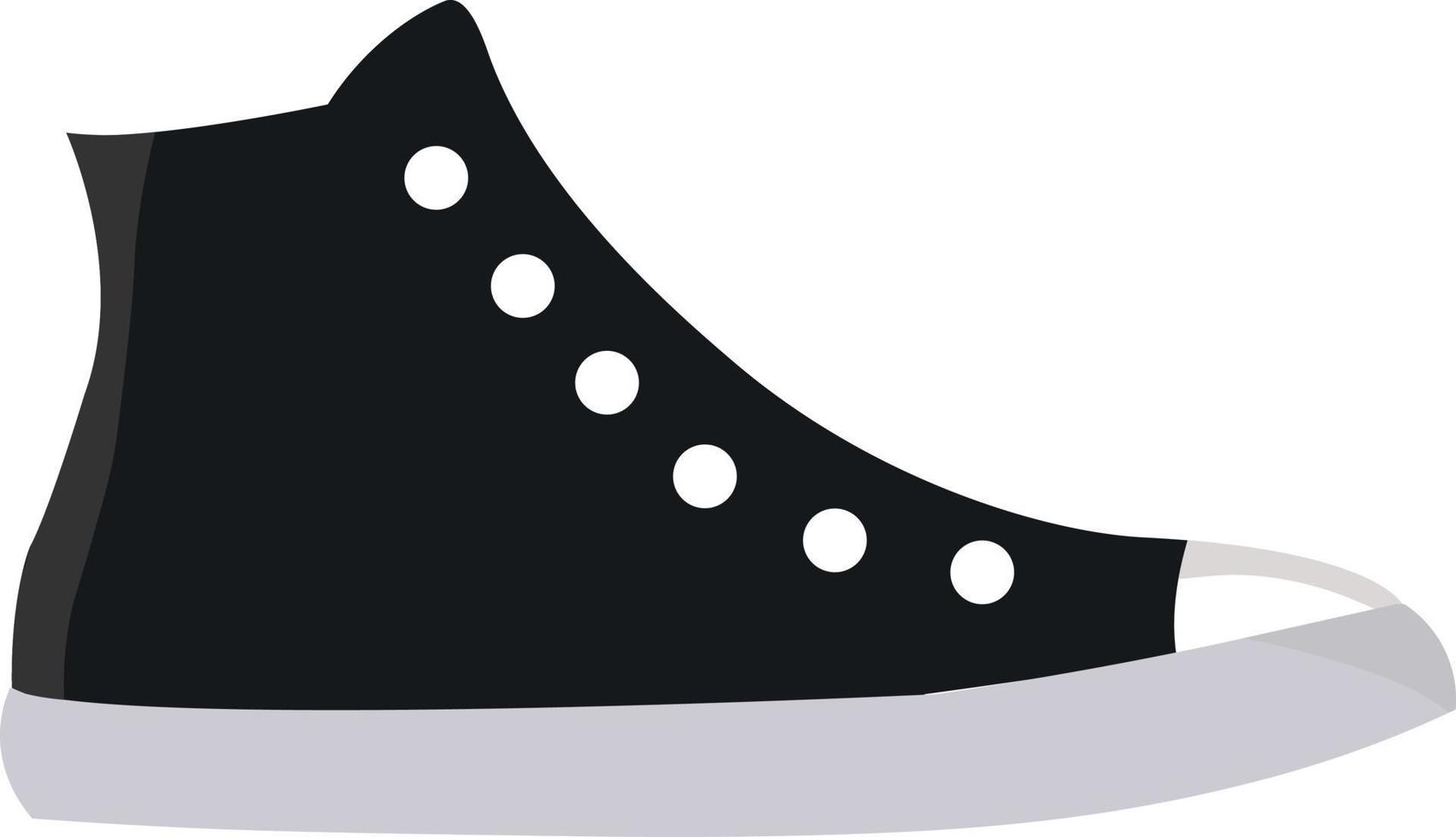 schwarze Turnschuhe, Illustration, Vektor auf weißem Hintergrund.