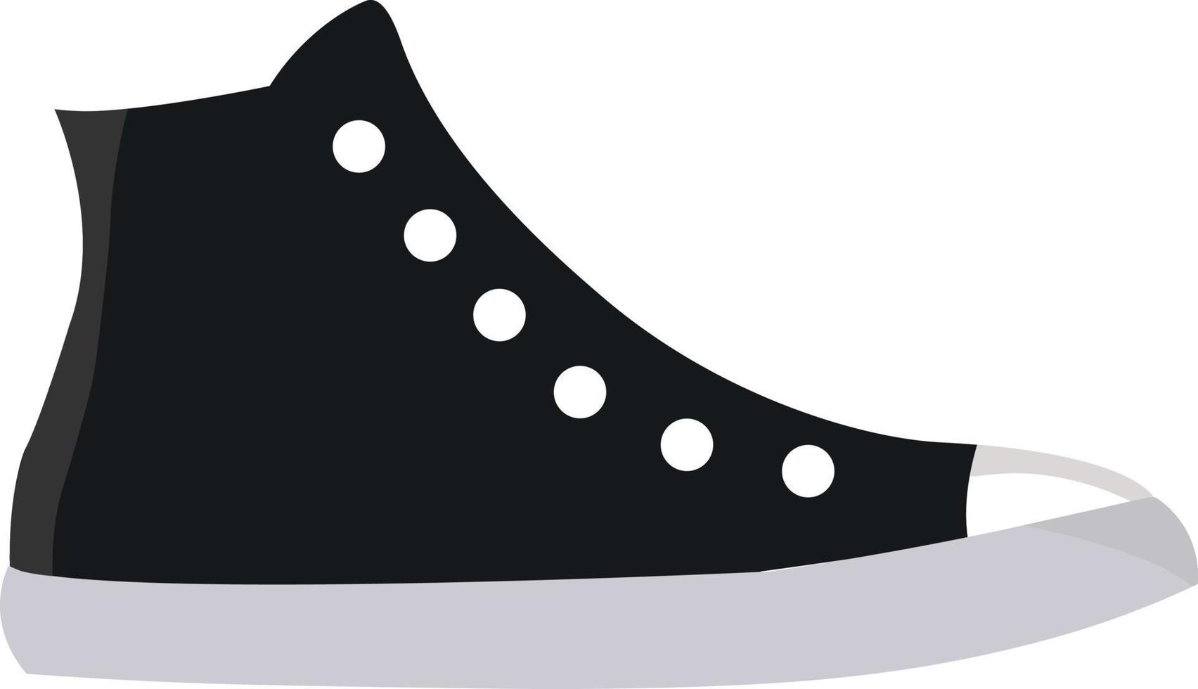svart sneakers, illustration, vektor på vit bakgrund.