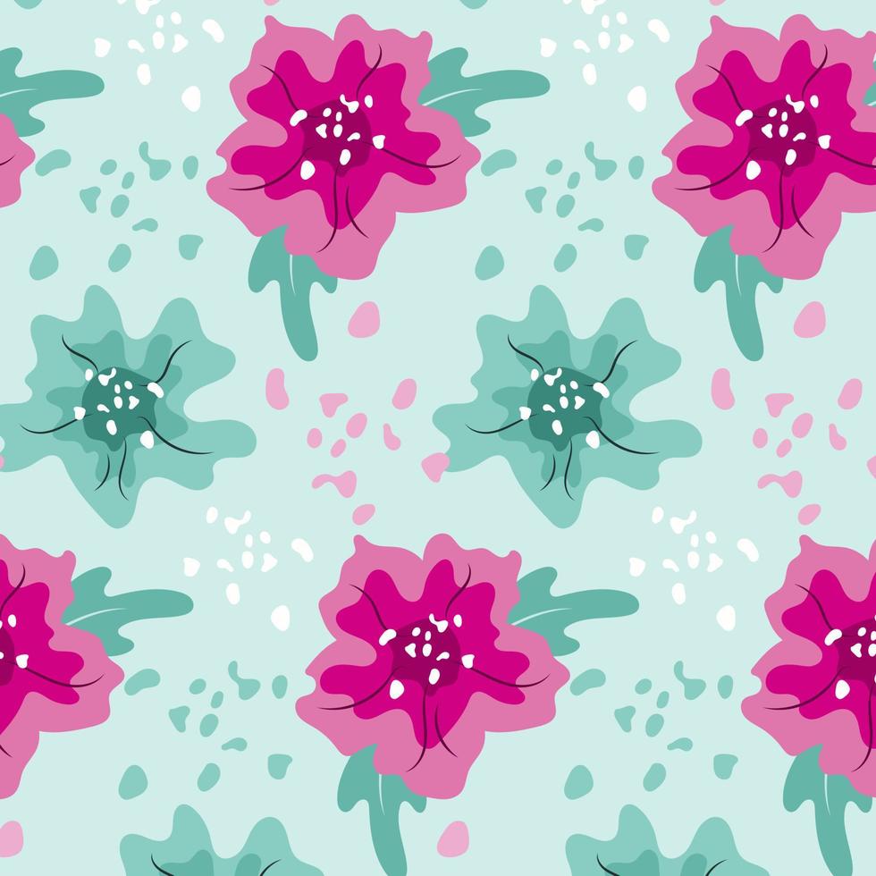 blommig sömlös mönster. hand teckning blommor. vektor design för papper, omslag, tyg, interiör dekor och Övrig användare. vektor illustration