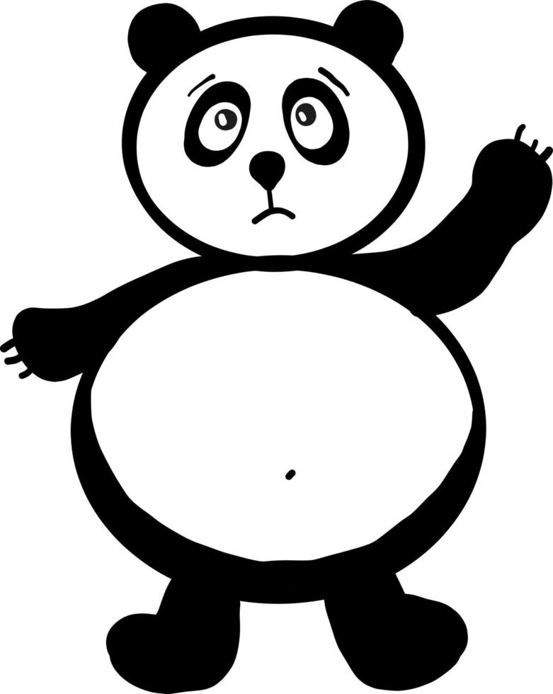 interessanter fetter Panda, Illustration, Vektor auf weißem Hintergrund.