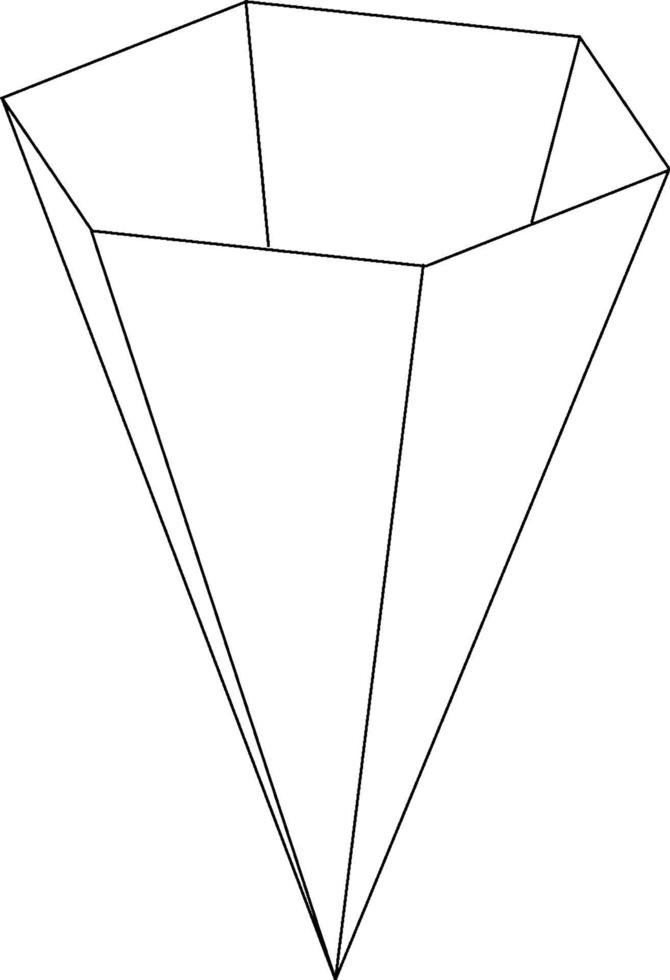 omvänd hexagonal pyramid, årgång illustration vektor