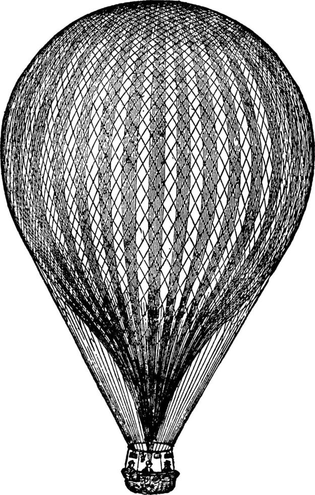 Heißluftballon, Vintage Illustration. vektor