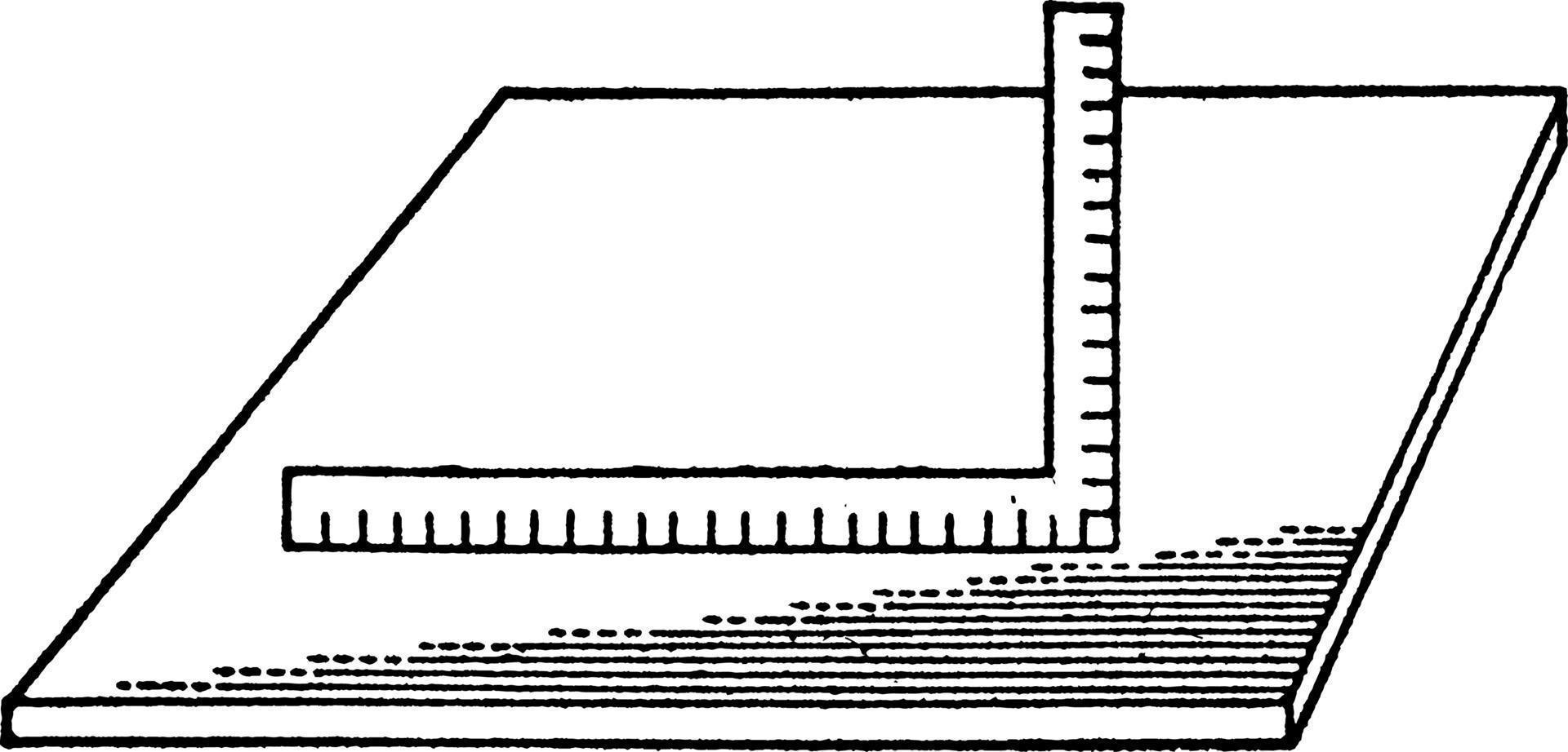 rätt triangel skala, årgång illustration. vektor