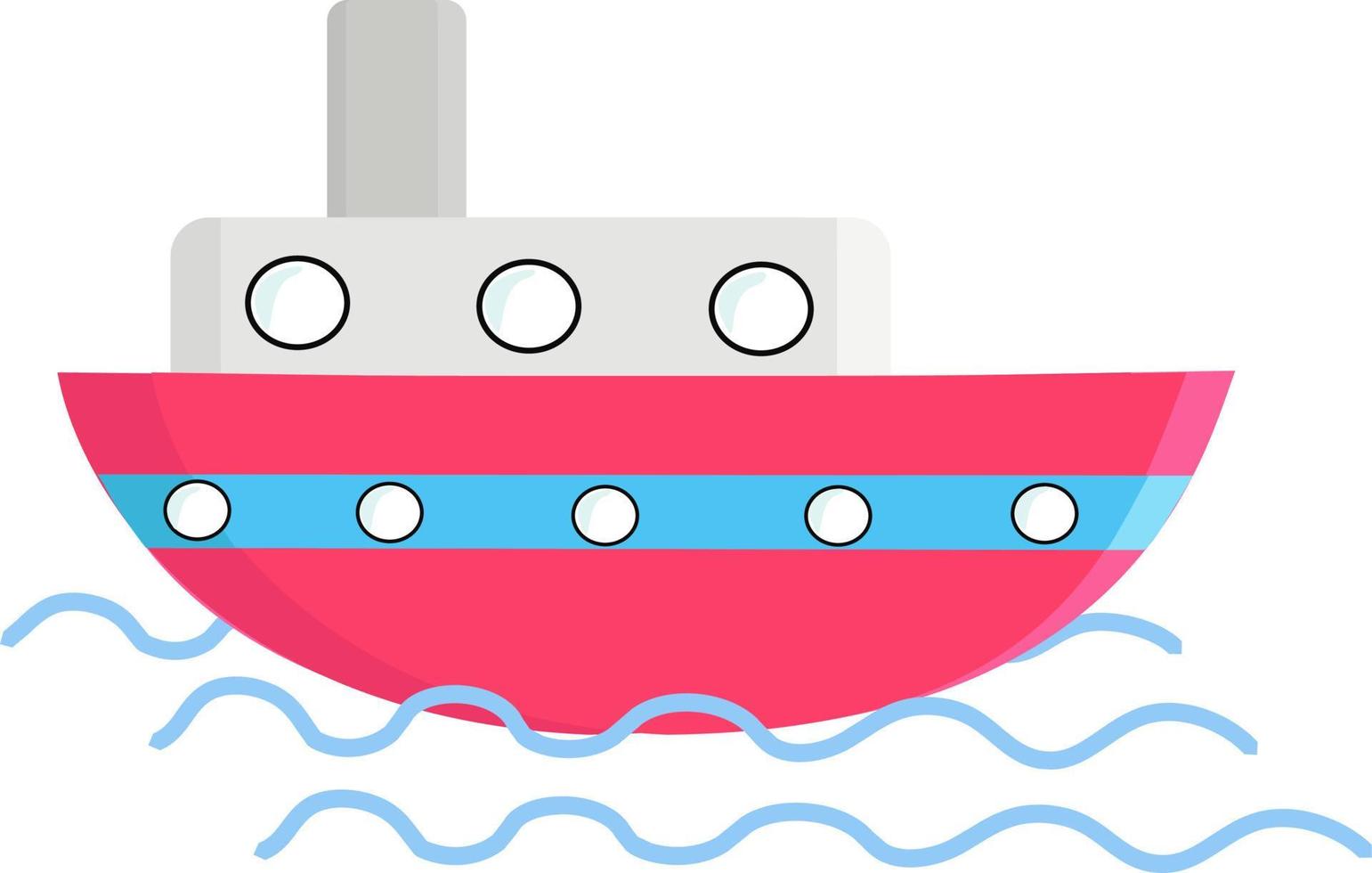 großes Boot, Illustration, Vektor auf weißem Hintergrund.