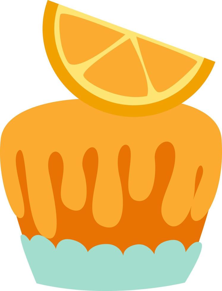 citron- muffin, illustration, vektor på vit bakgrund.